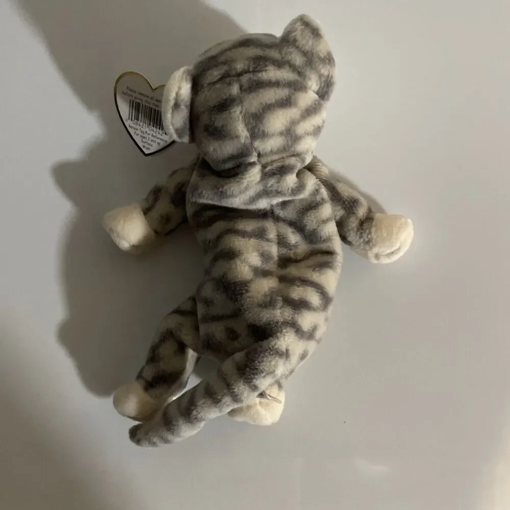TY BEANIE BABY SILVER THE CAT 1999 PE FILLED PLUSH TOY NWT